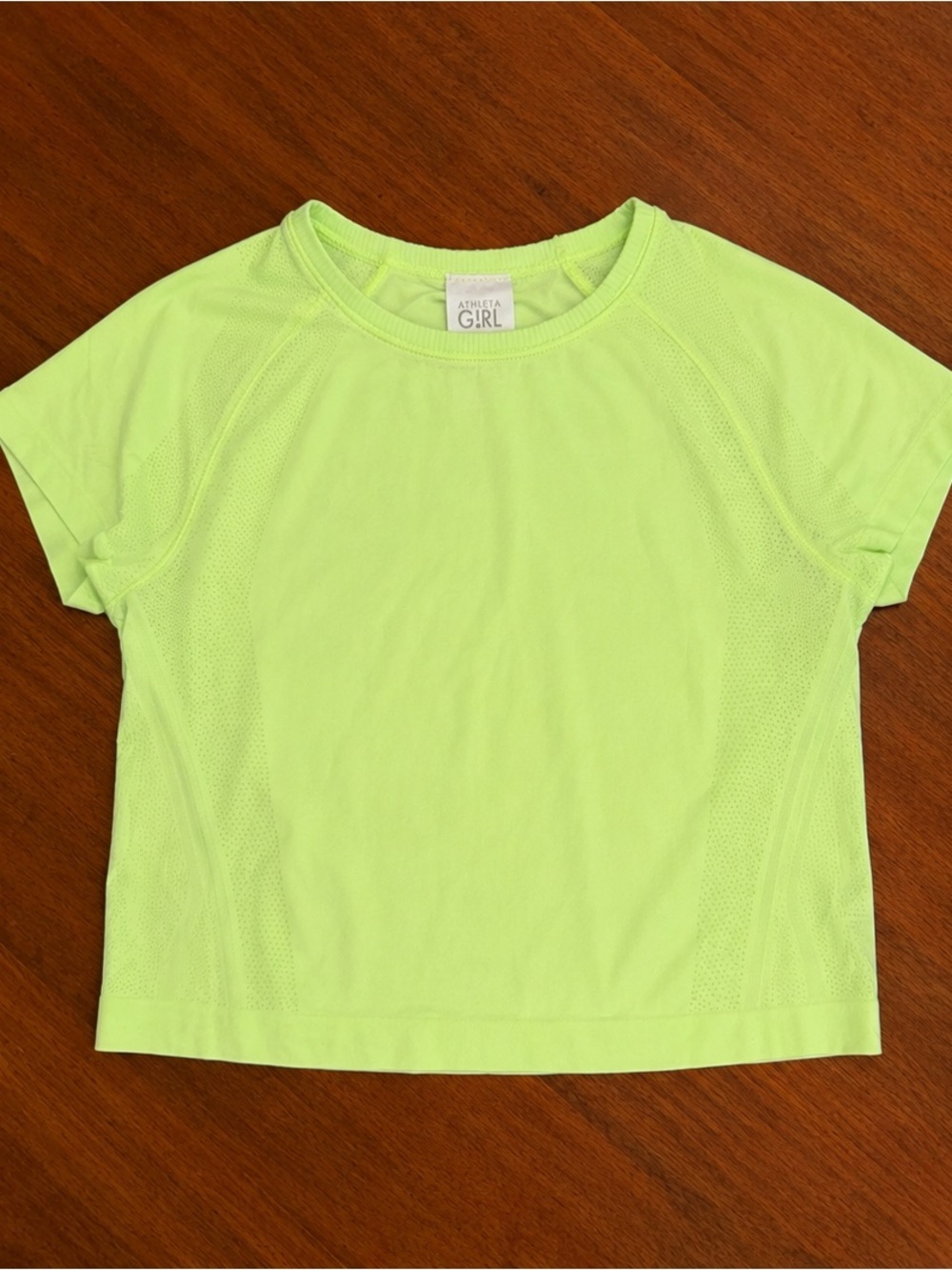 Athleta Girls Neon Lime Short Sleeve Athletic Tee